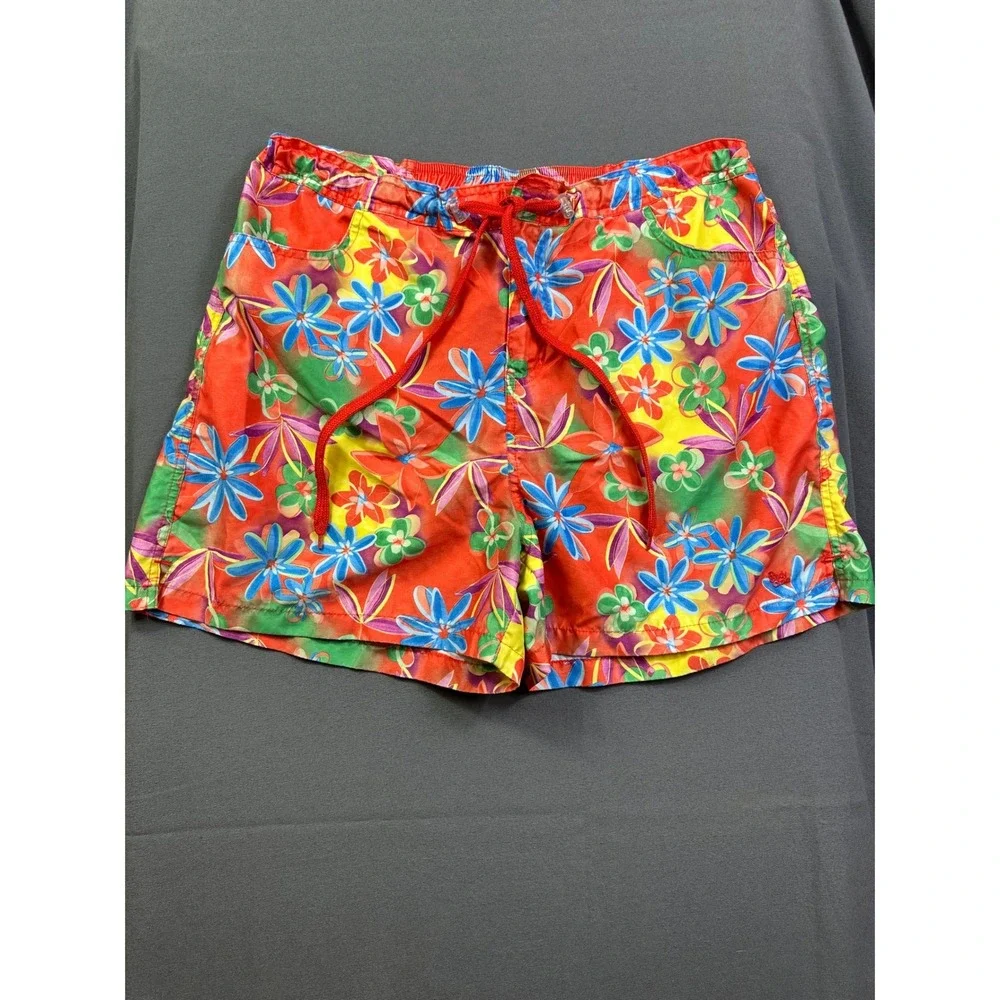 Body Glove Men's Floral Board Shorts Red Yellow Blue‎ Tropical Swim Trunks L